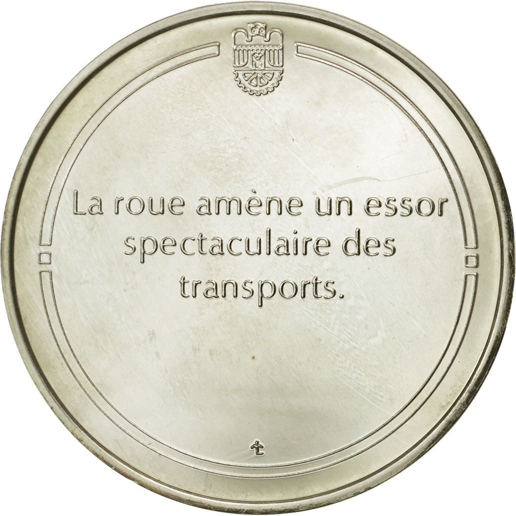 France, Medal, La roue, Sciences & Technologies, FDC, Argent