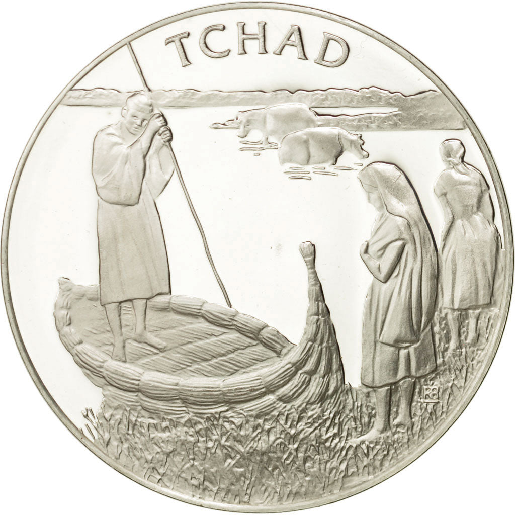 Frankreich, Medal, Nations du Monde, Tchad, Politics, Society, War, STGL, Silber