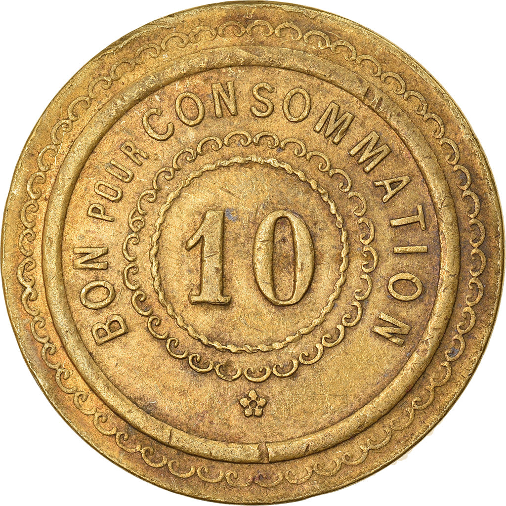 France, Token, Bon pour Consommation, 10, AU(55-58), Copper-Brass