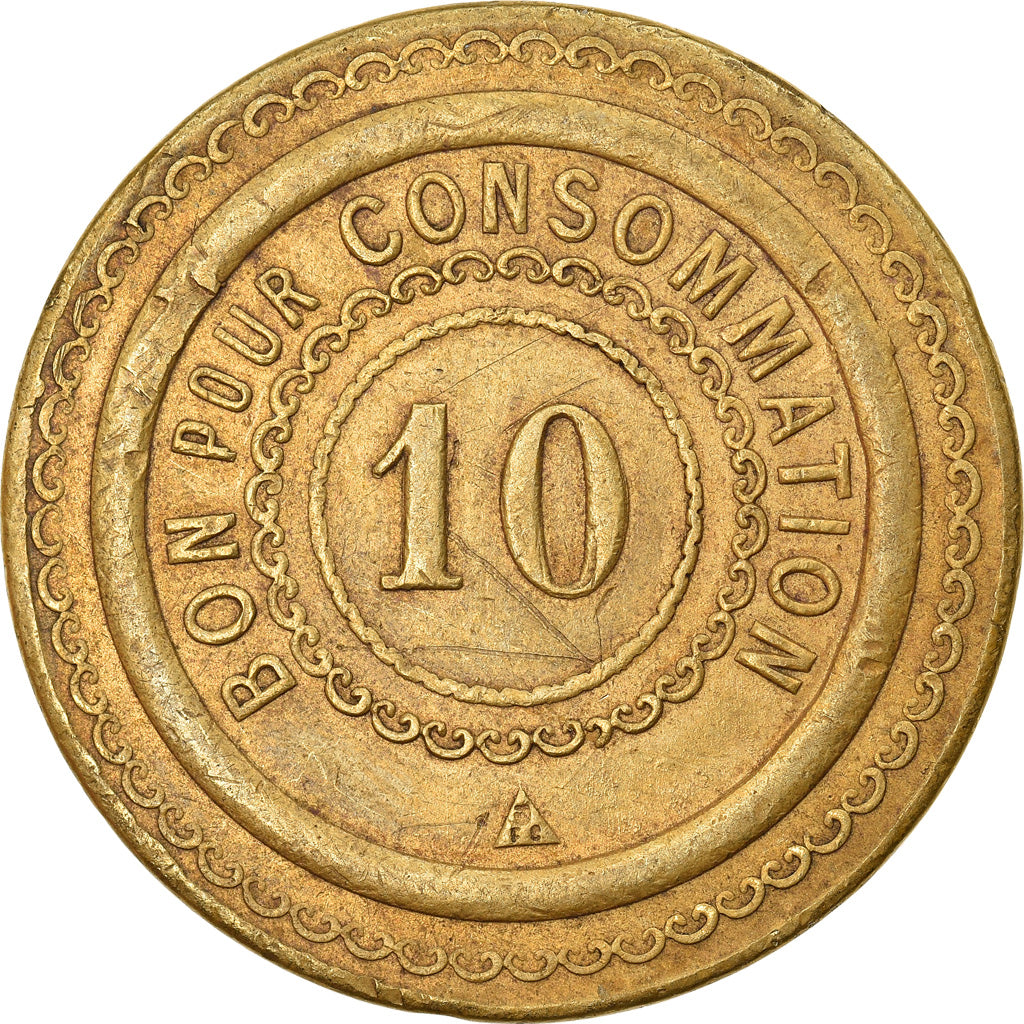 France, Token, Bon pour Consommation, 10, AU(55-58), Copper-Brass