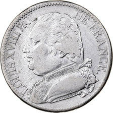 France, Louis XVIII, 5 Francs, 1814, Perpignan, Silver, VF(30-35), Gadoury:591