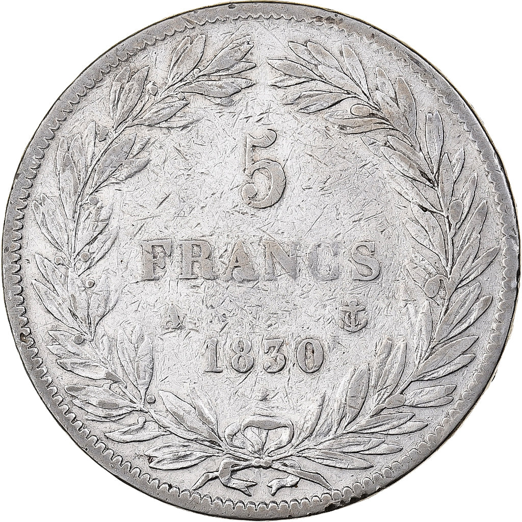 France, Louis-Philipp I, 5 Francs, 1830, Paris, Silver, VF(20-25)