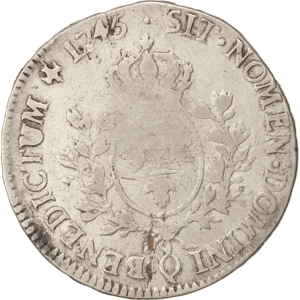 Coin, France, Louis XV, Écu au bandeau, Ecu, 1745, Perpignan, VF(20-25)