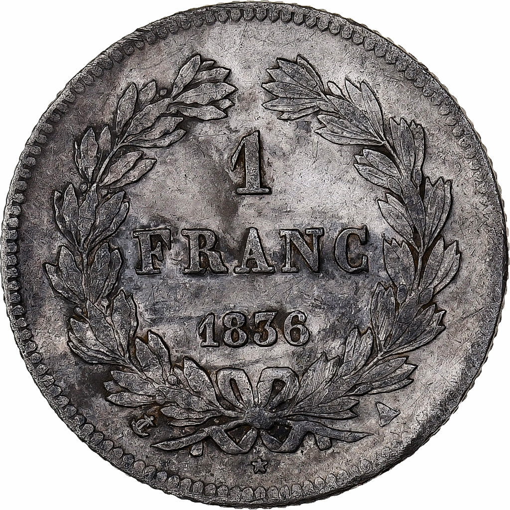 Francia, Louis-Philippe I, 1 Franc, 1836, Paris, Argento, MB+, Gadoury:453