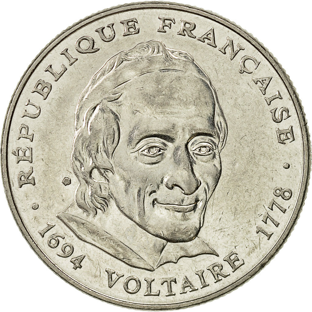 Coin, France, Voltaire, 5 Francs, 1994, Paris, AU(55-58), Nickel, KM:1063