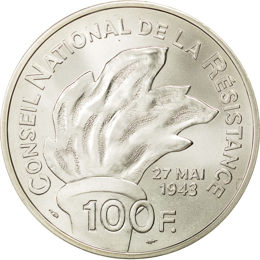 Munten, Frankrijk, 100 Francs, 1993, FDC, Zilver, KM:1023, Gadoury:C39