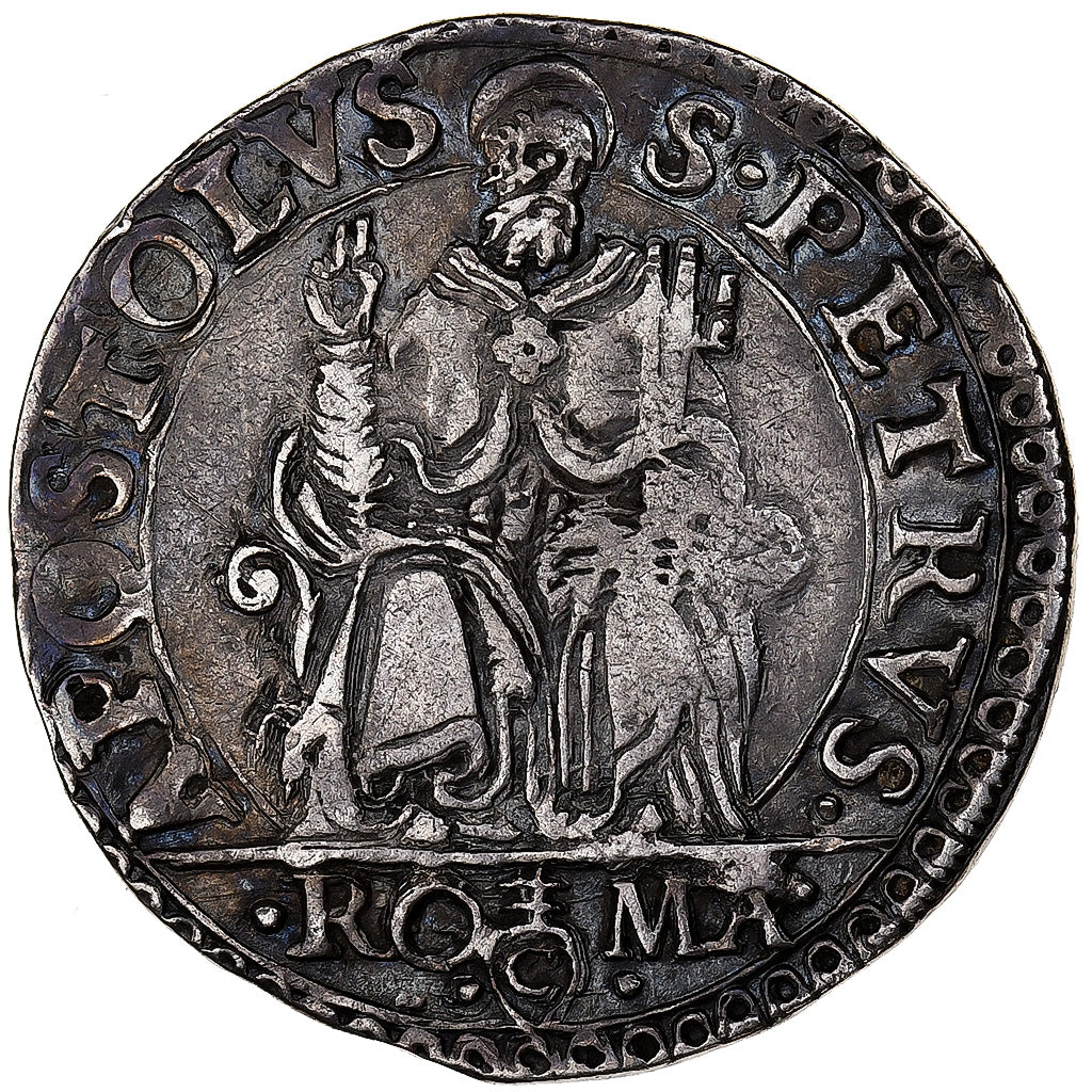 Papal States, Sede Vacante, Testone, 1559, Rome, Silver, EF(40-45)
