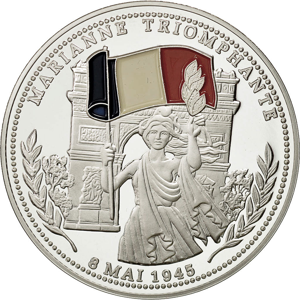 França, Medal, Marianne Triomphante, História, MS(65-70), Prata