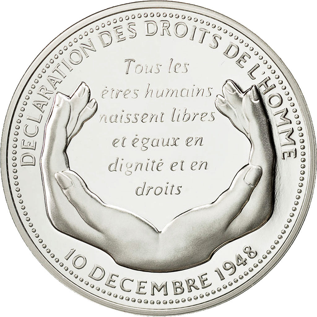 Frankreich, Medal, Universal Declaration of Human Rights, History, STGL, Silber