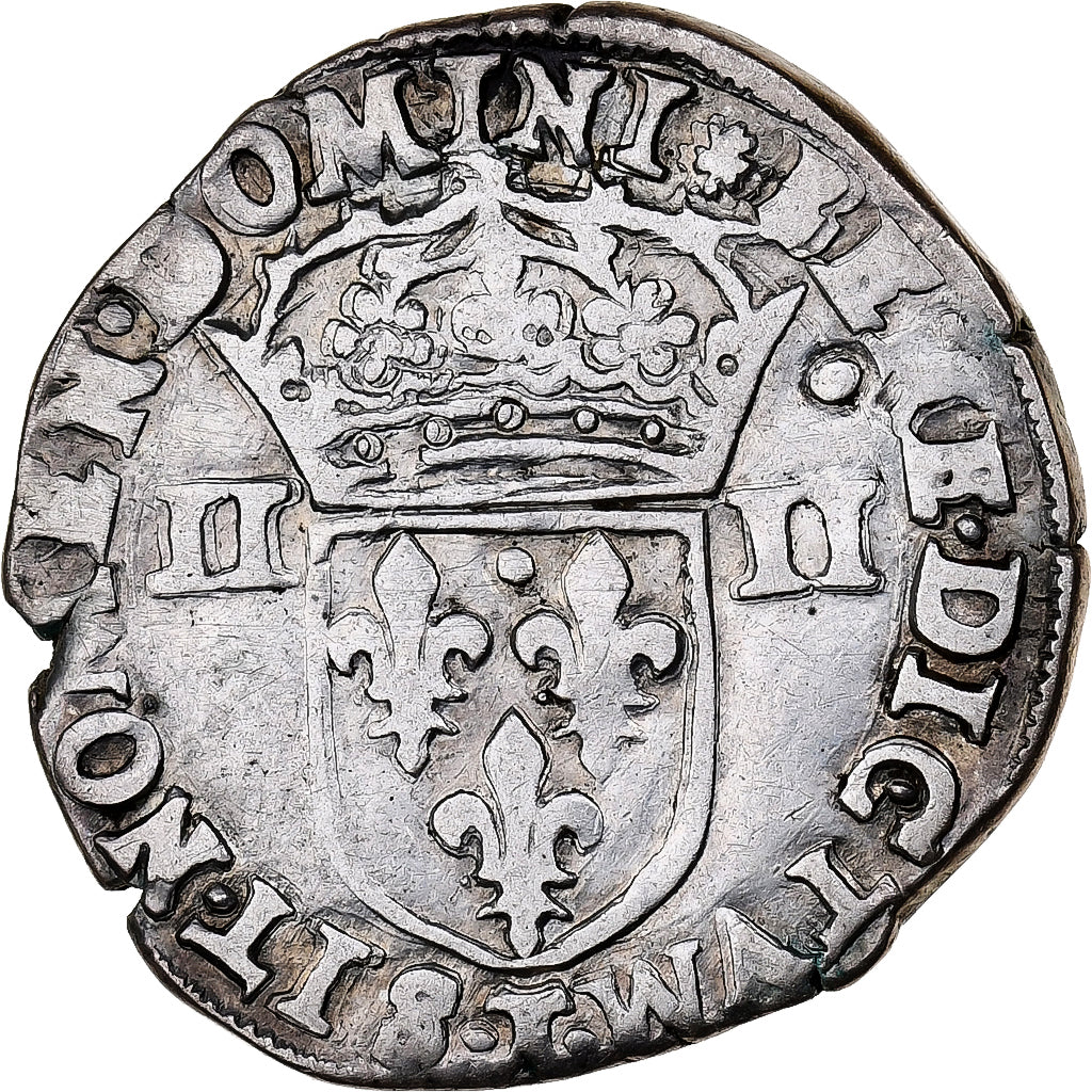 Francja, Charles X, 1/4 Ecu, 1593, Nantes, Srebro, VF(30-35), Gadoury:521