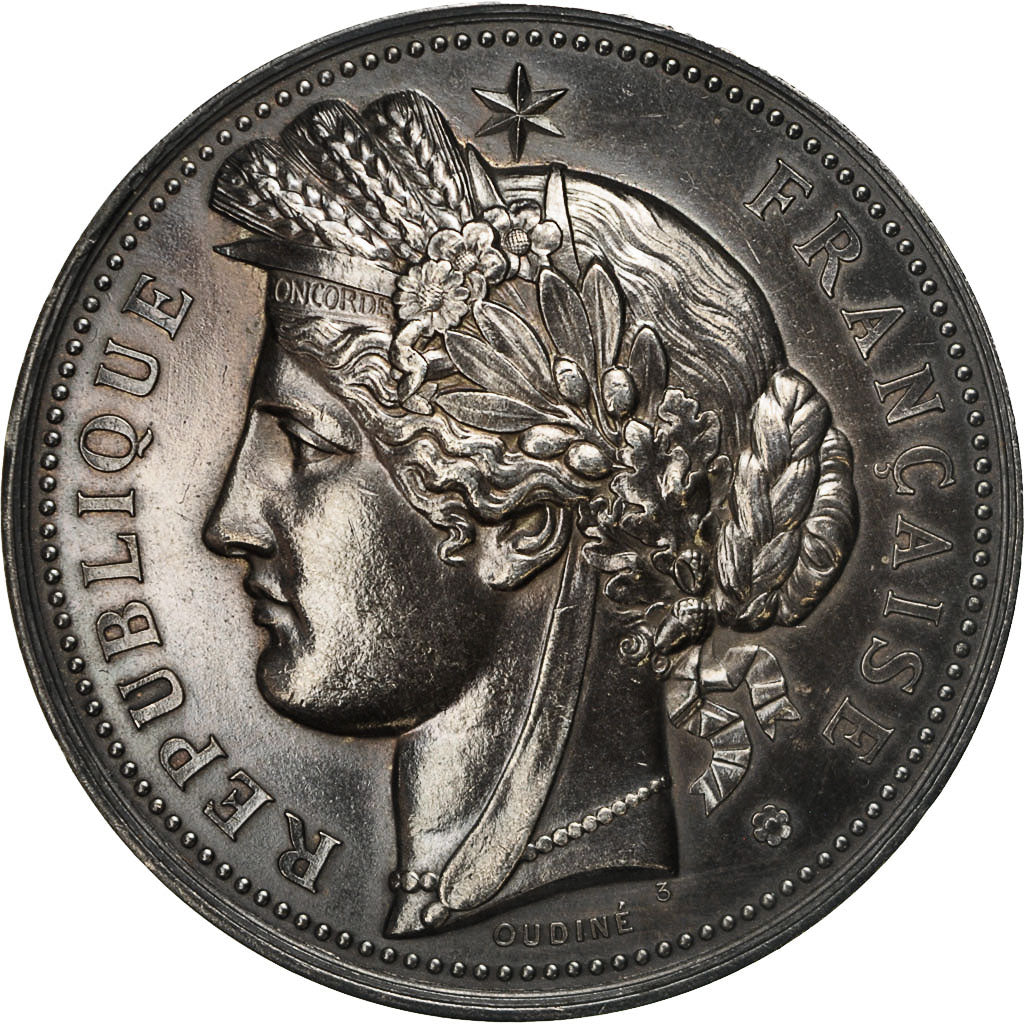 France, Medal, Médaille agricole, Oudiné, MS(63), Silver