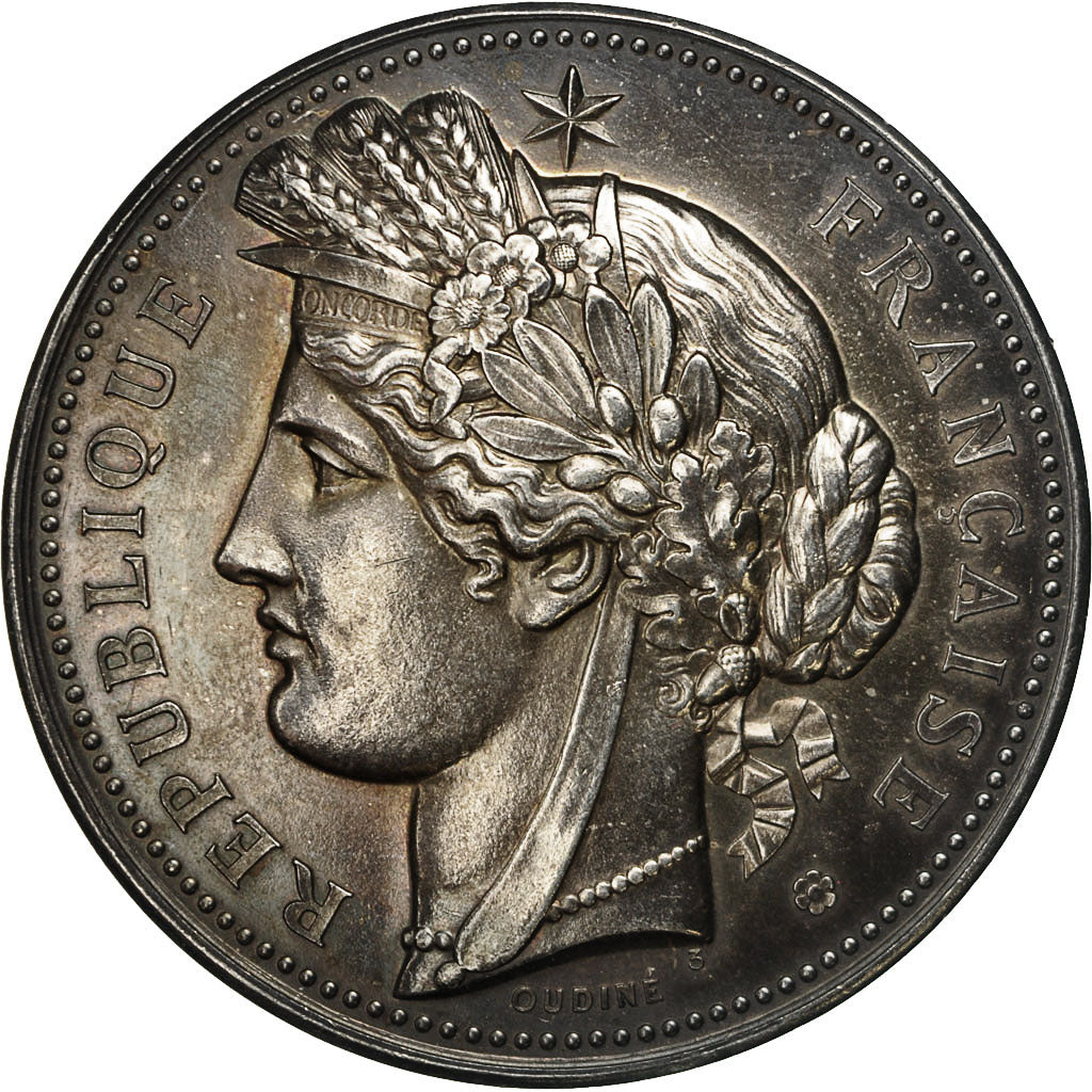 France, Medal, Médaille agricole, Oudiné, MS(63), Silver