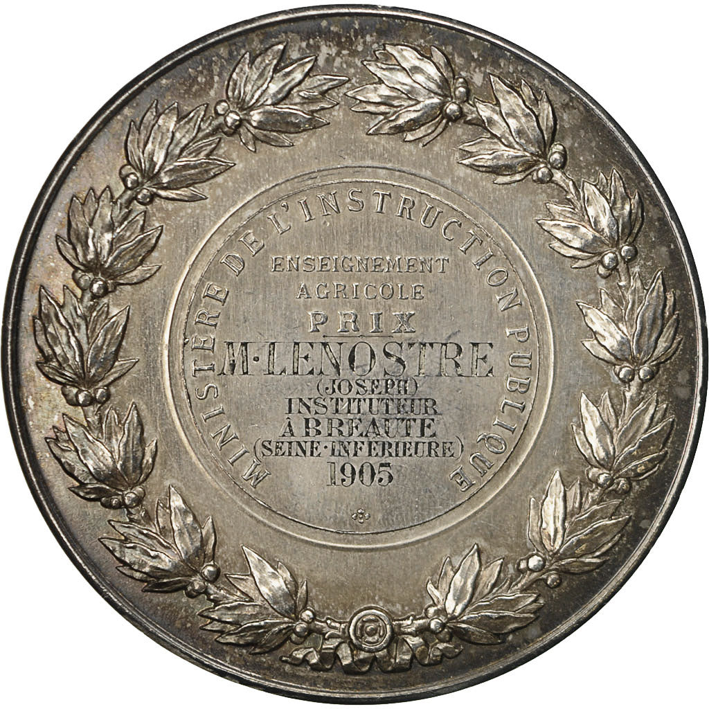France, Medal, Médaille agricole, Oudiné, MS(63), Silver