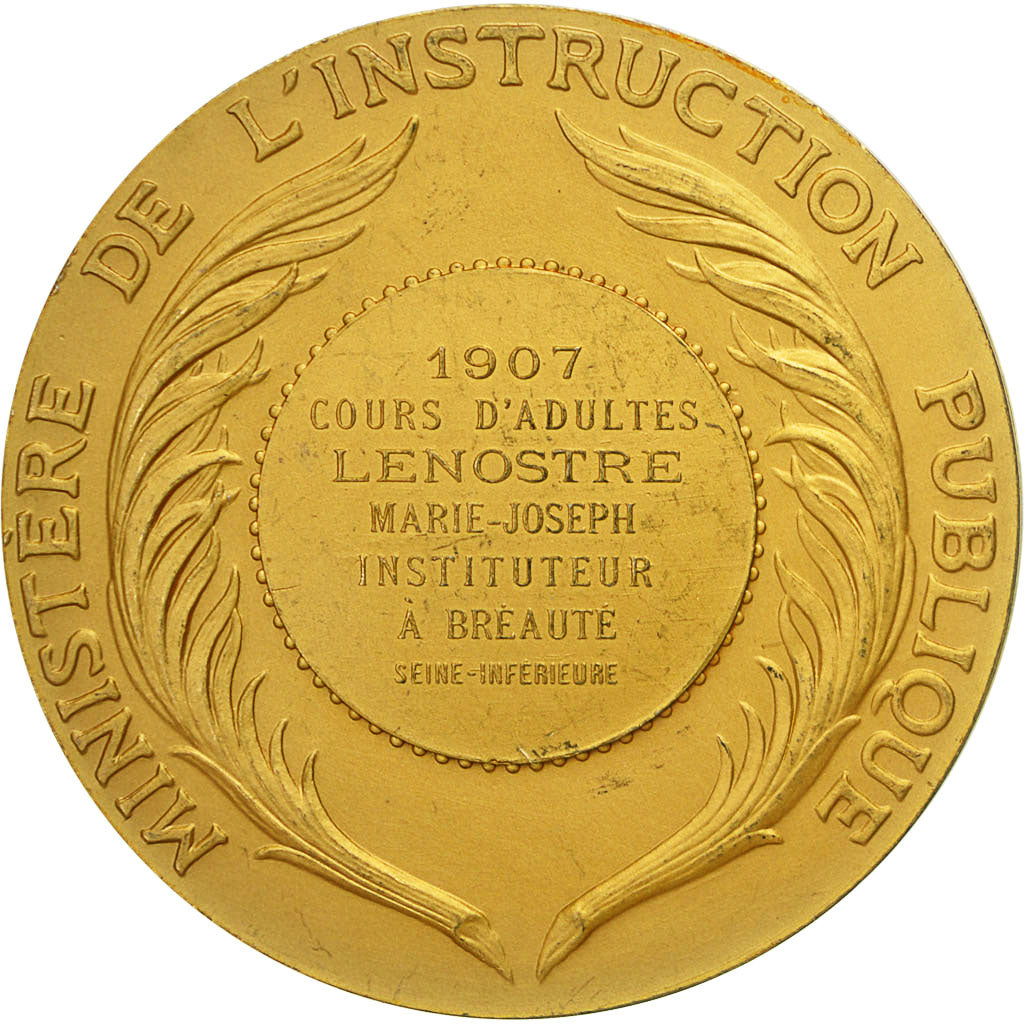 Frankrijk, Medal, Ministère de l'Instruction Publique, Arts & Culture