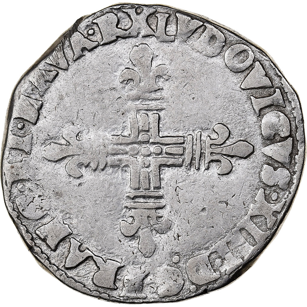 Frankrijk, Louis XIII, 1/4 Écu de Navarre, 1612, Saint-Palais, Zilver, FR