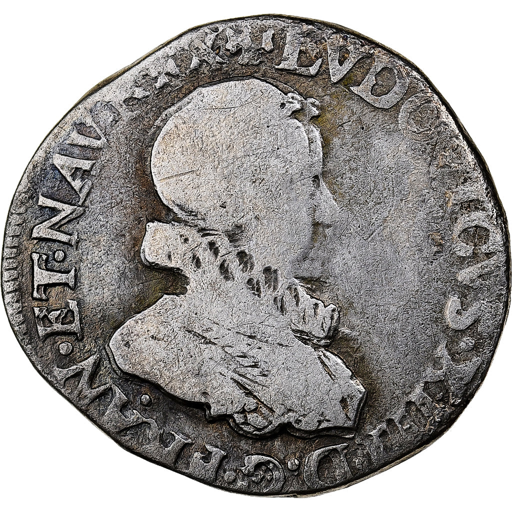 Frankrijk, Louis XIII, 1/2 Franc, tête nue au col fraisé, 1615, Paris, Zilver