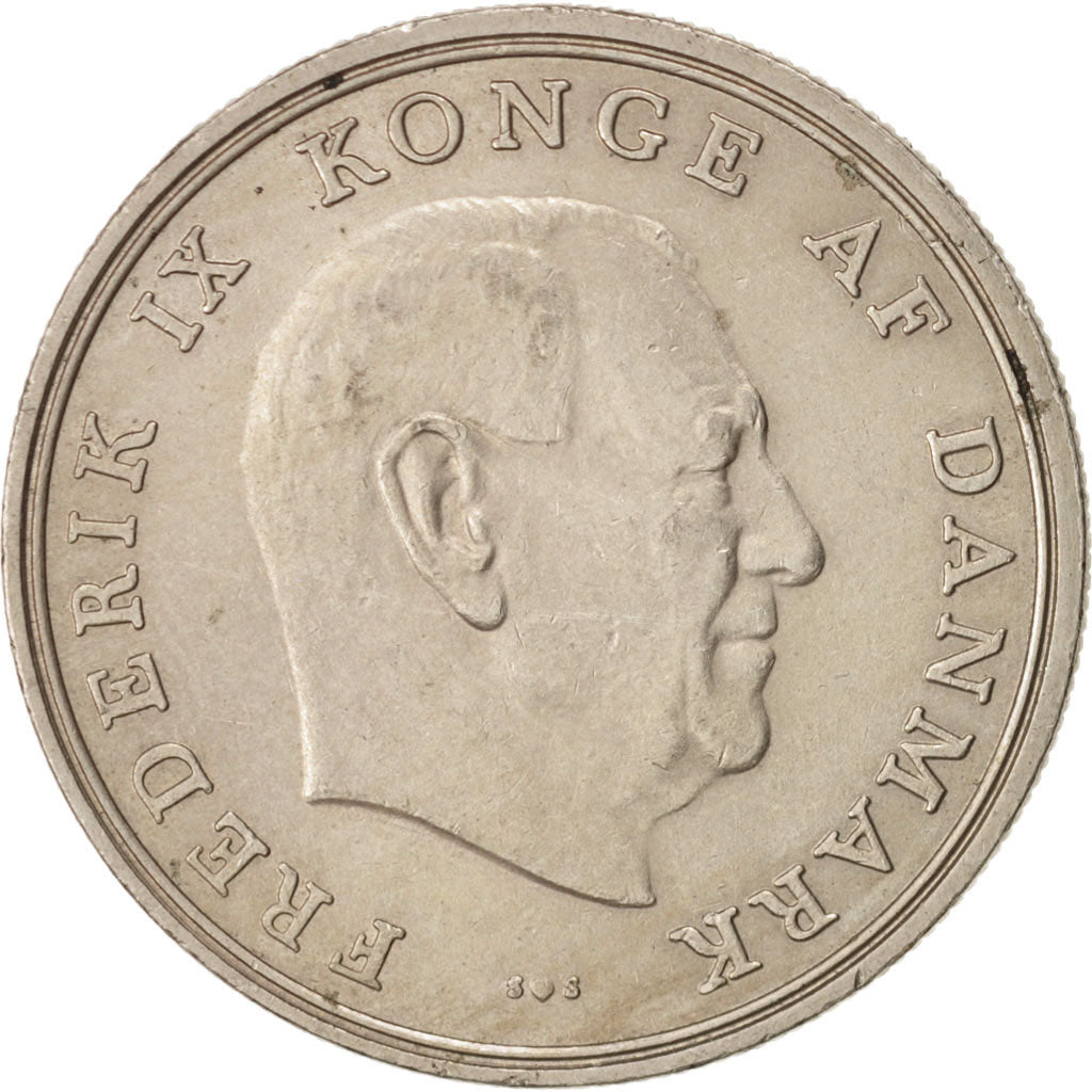 Coin, Denmark, Frederik IX, 5 Kroner, 1972, Copenhagen, AU(55-58)