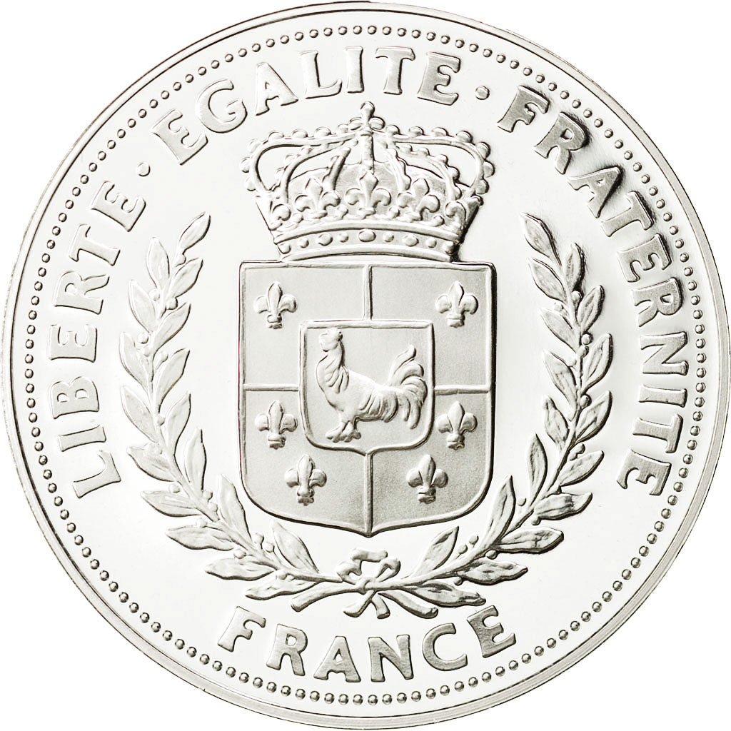 Francja, Medal, Nos Grands Hommes, Voltaire, Historia, MS(65-70), Srebro