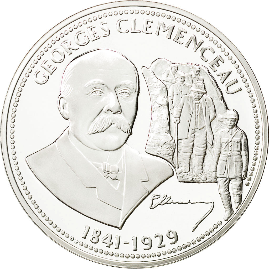 Frankrijk, Medal, Nos Grands Hommes, Georges Clemenceau, History, FDC, Zilver