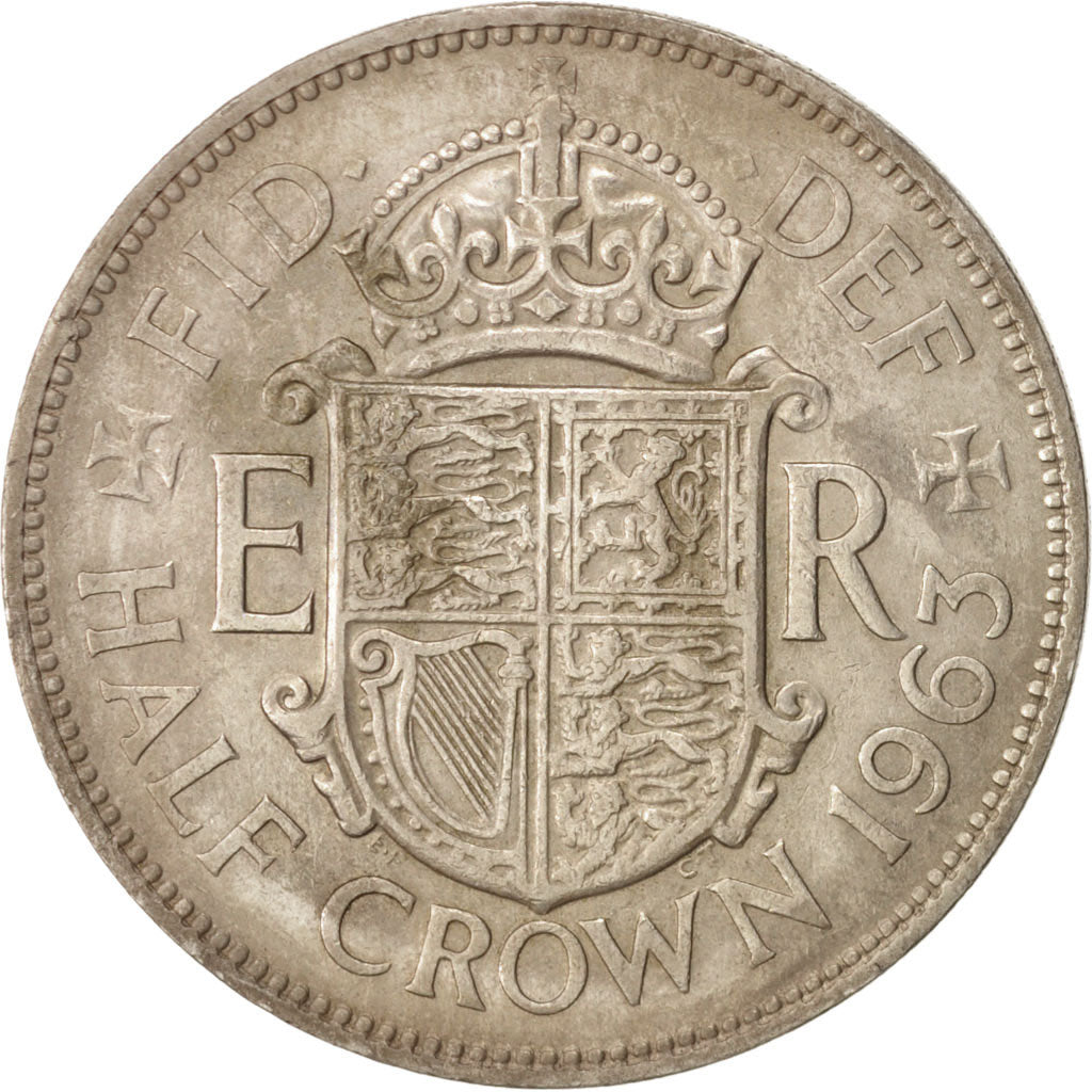 Coin, Great Britain, Elizabeth II, 1/2 Crown, 1963, VF(30-35), Copper-nickel