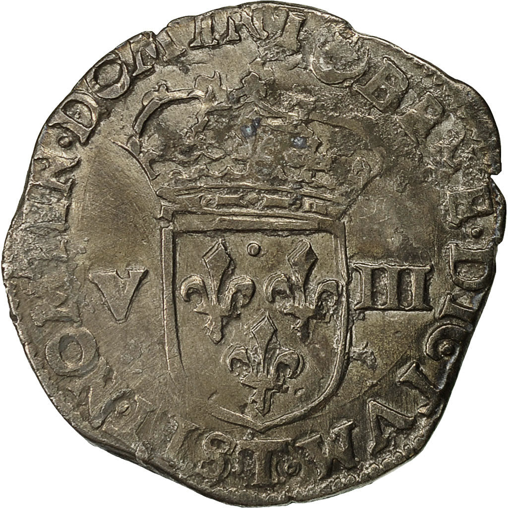 Coin, France, Henri IV, 1/8 Ecu, 1607, Nantes, VF(30-35), Silver, Duplessy:1223