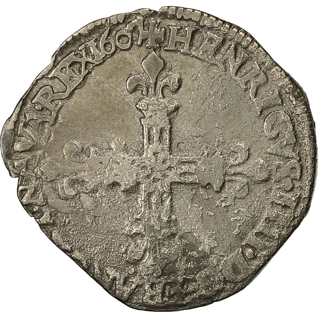 Coin, France, Henri IV, 1/8 Ecu, 1607, Nantes, VF(30-35), Silver, Duplessy:1223