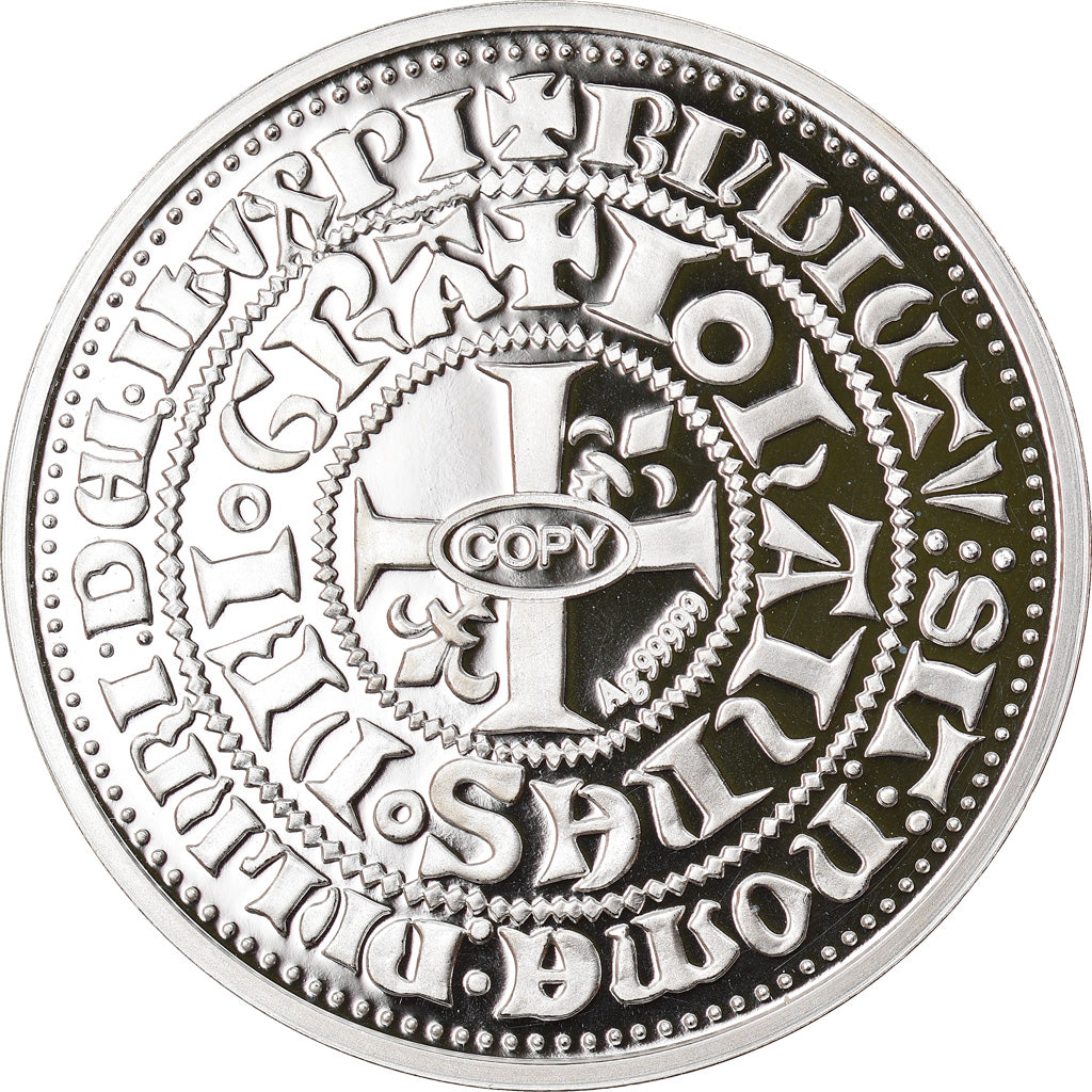 Francja, Medal, Reproduction du Gros Blanc à la Couronne, Jean II Le Bon