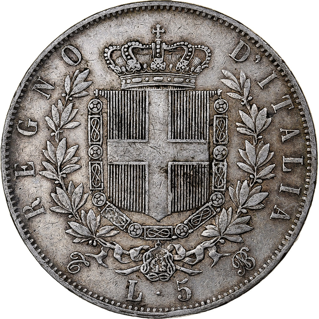 Italie, Victor Emmanuel II, 5 Lire, 1865, Turin, Argent, TTB, KM:8.1