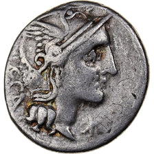 Porcia, Denier, 110-109 av. J.-C., Rome, Argent, TB+, Crawford:301/1
