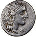Porcia, Denier, 110-109 av. J.-C., Rome, Argent, TB+, Crawford:301/1