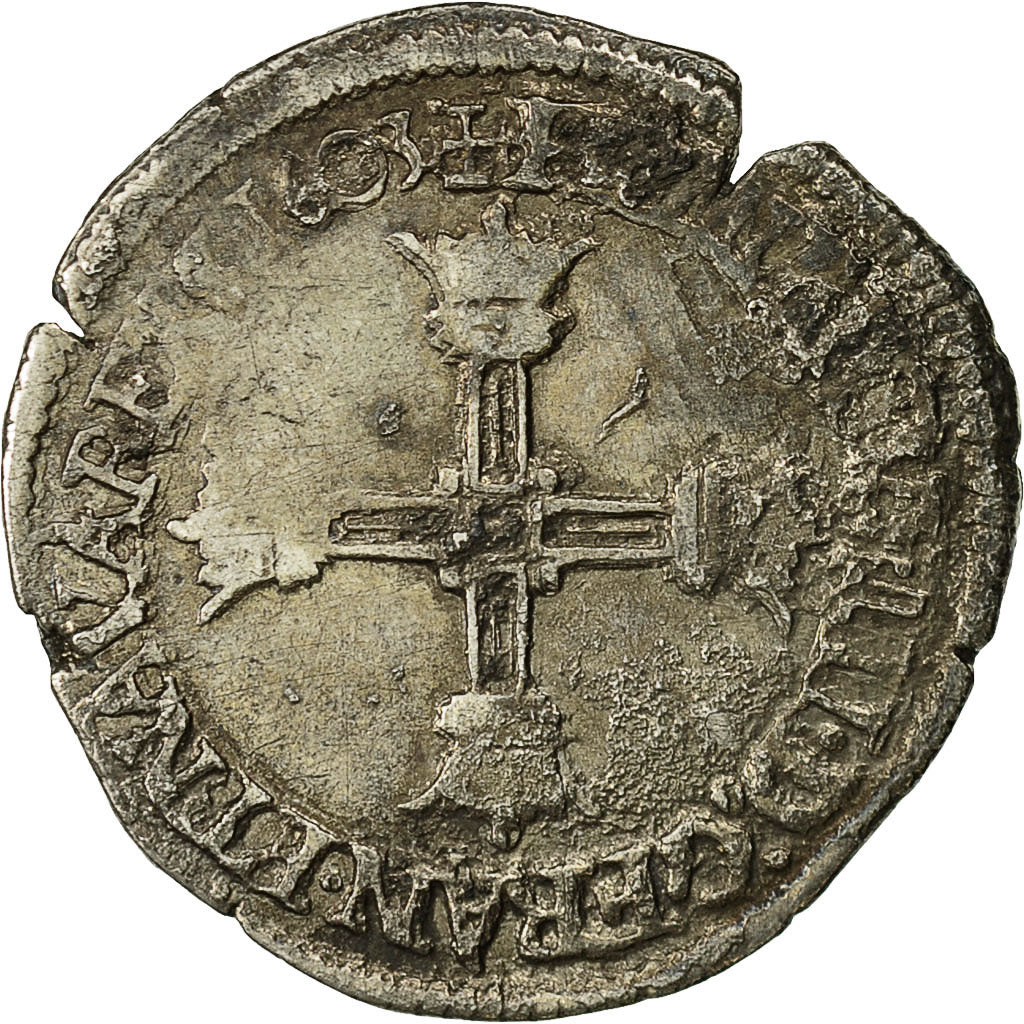 Moneda, Francia, Henri IV, 1/8 Ecu, 1603, Saint Lô, BC+, Plata, Sombart:4684