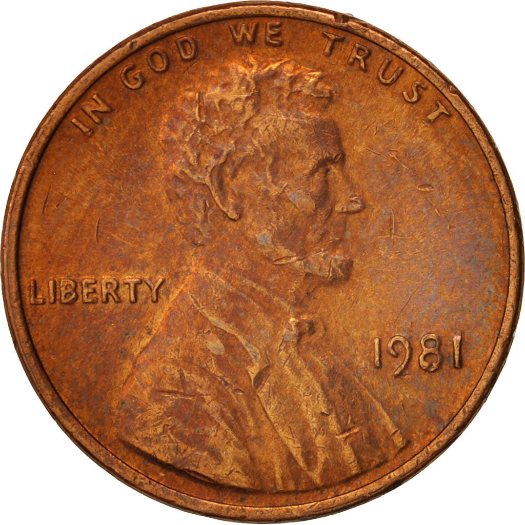 Coin, United States, Lincoln Cent, Cent, 1981, U.S. Mint, Philadelphia