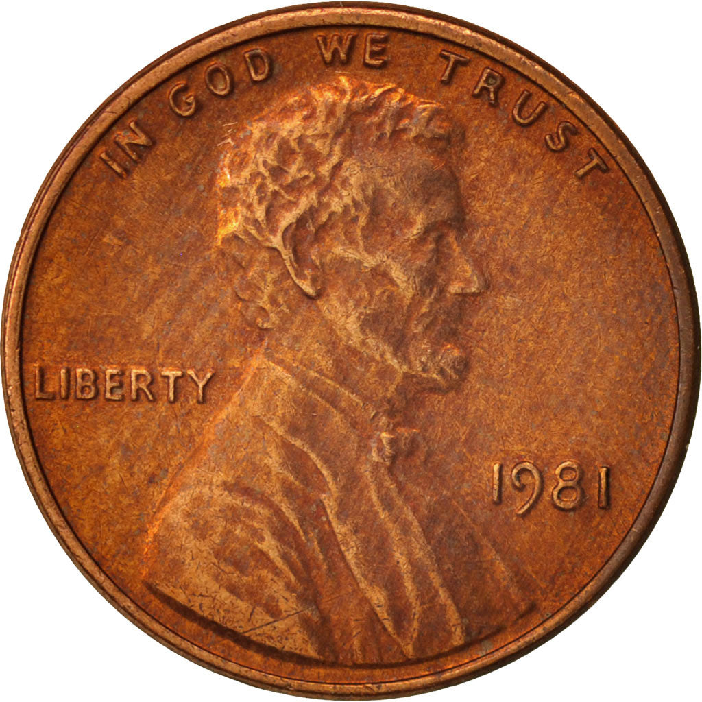 Coin, United States, Lincoln Cent, Cent, 1981, U.S. Mint, Philadelphia