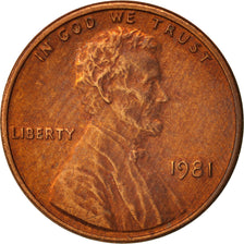 Coin, United States, Lincoln Cent, Cent, 1981, U.S. Mint, Philadelphia