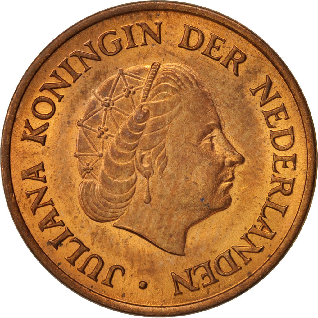 Coin, Netherlands, Juliana, 5 Cents, 1975, MS(65-70), Bronze, KM:181