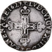 Francia, Louis XIII, 1/4 Ecu à la croix fleurdelisée, 1629, Bayonne, Plata