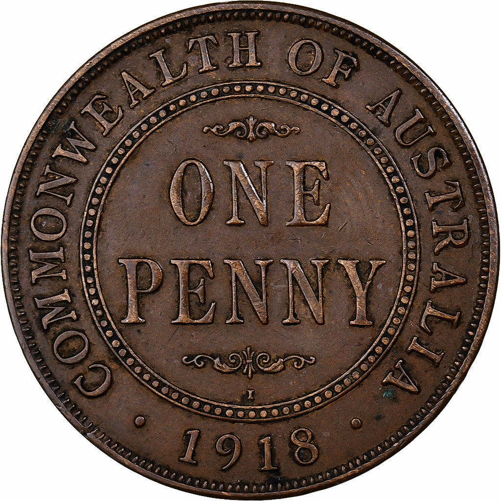 Australia, George V, Penny, 1918, Calcutta, Bronze, AU(50-53), KM:23