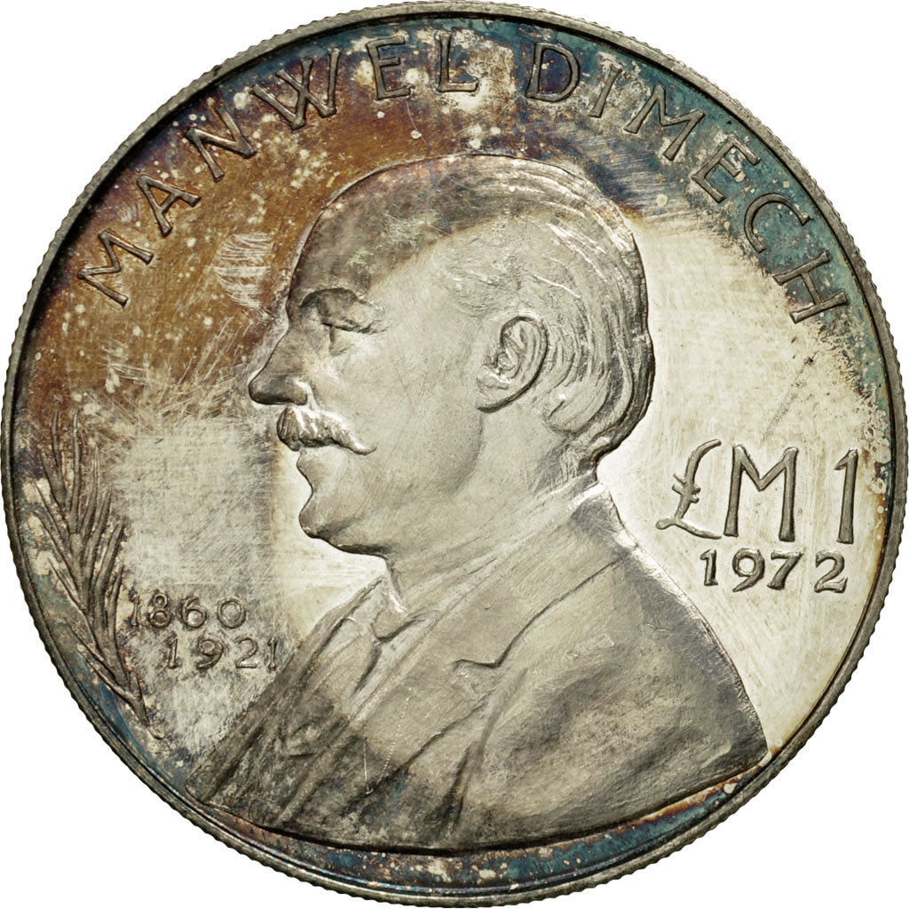 Coin, Malta, Pound, 1972, MS(63), Silver, KM:13
