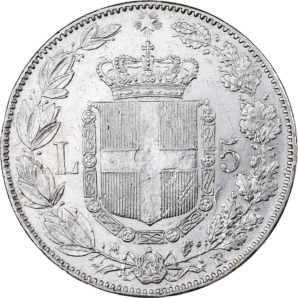 Italy, Umberto I, 5 Lire, 1879, Rome, Silver, AU(55-58), KM:20