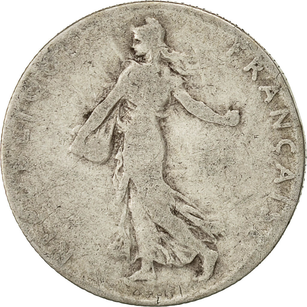 Moneta, Francia, Semeuse, 50 Centimes, 1904, Paris, MB, Argento, KM:854