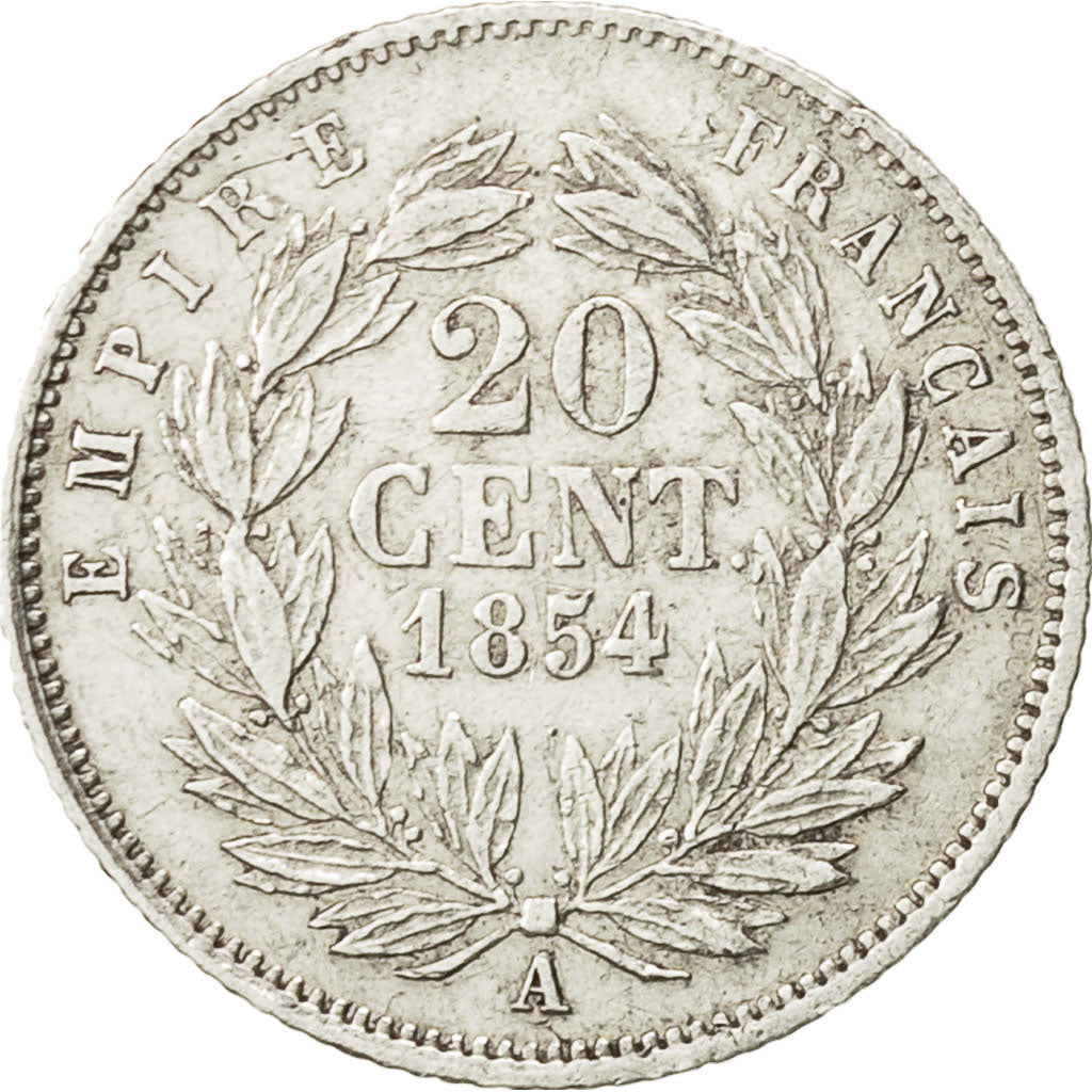 Moneta, Francja, Napoleon III, Napoléon III, 20 Centimes, 1854, Paris