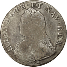 Coin, France, Louis XV, Écu aux branches d'olivier, 1734, La Rochelle, Gad. 321