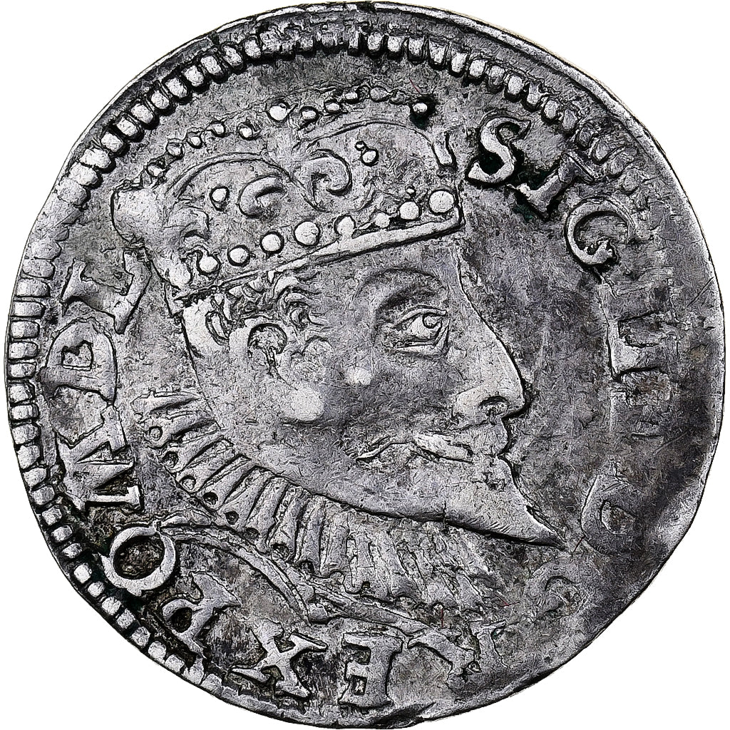 Polonia, Sigismund III, 3 Grosze, 1597, Poznan, Plata, MBC