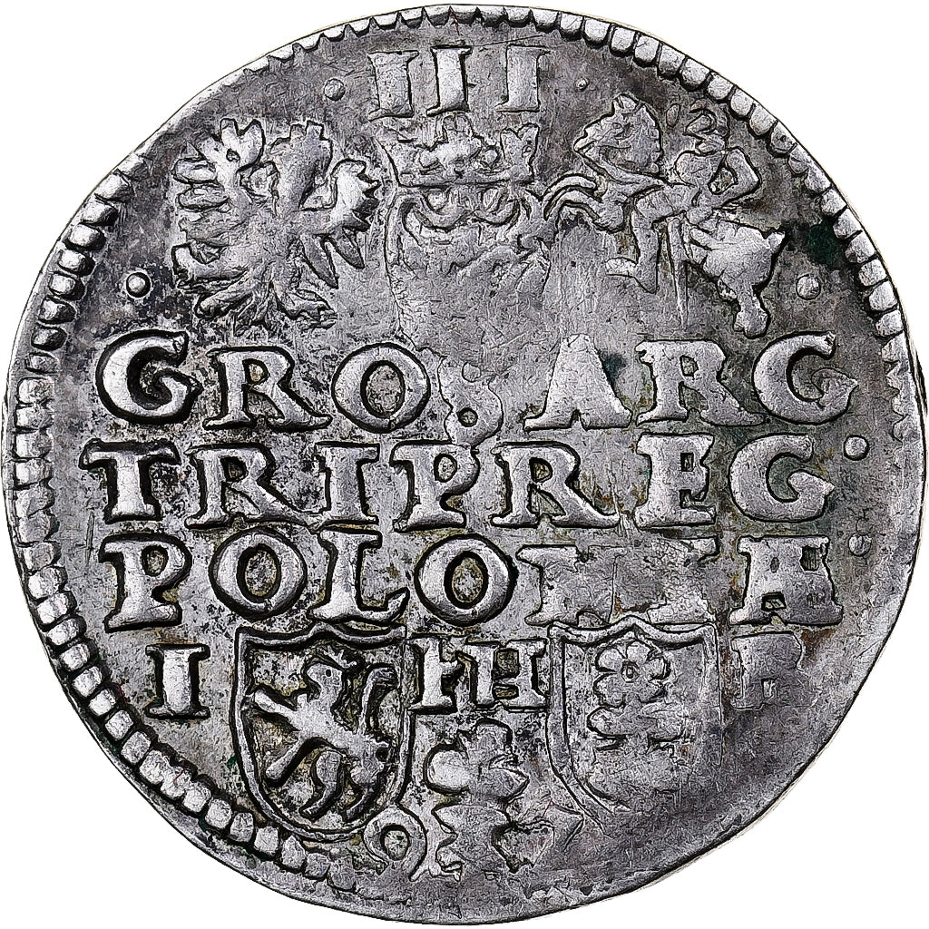 Polonia, Sigismund III, 3 Grosze, 1597, Poznan, Plata, MBC