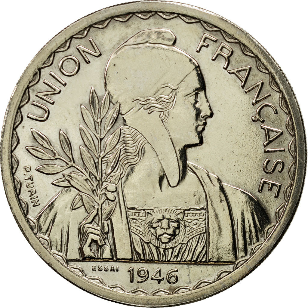 Coin, FRENCH INDO-CHINA, Piastre, 1946, Paris, ESSAI, MS(63), Copper-nickel