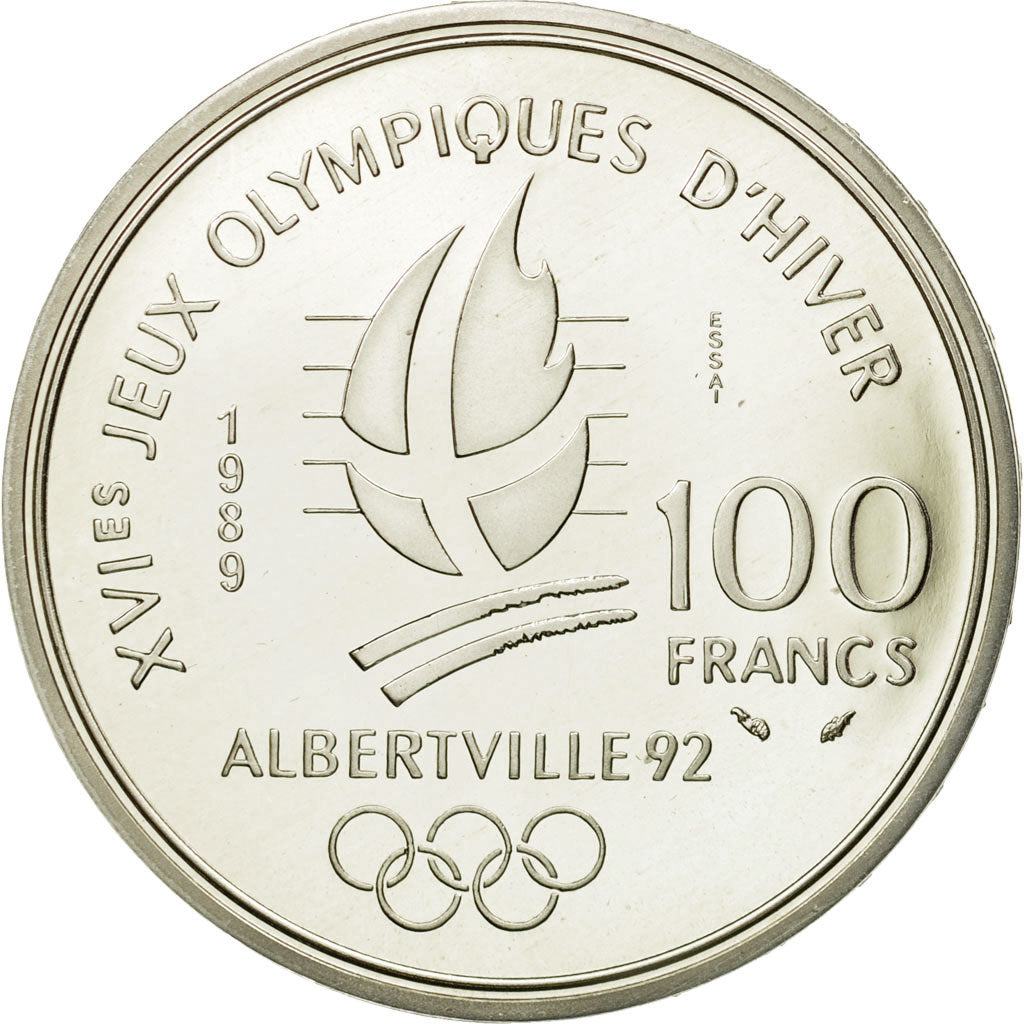Munten, Frankrijk, 100 Francs, 1989, Paris, ESSAI, FDC, Zilver, Gadoury:C3