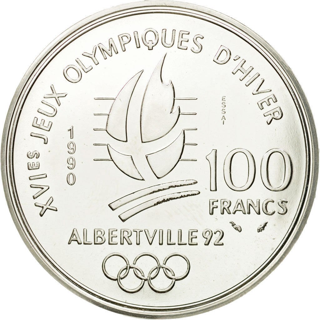 Munten, Frankrijk, 100 Francs, 1990, Paris, ESSAI, FDC, Zilver, Gadoury:C11