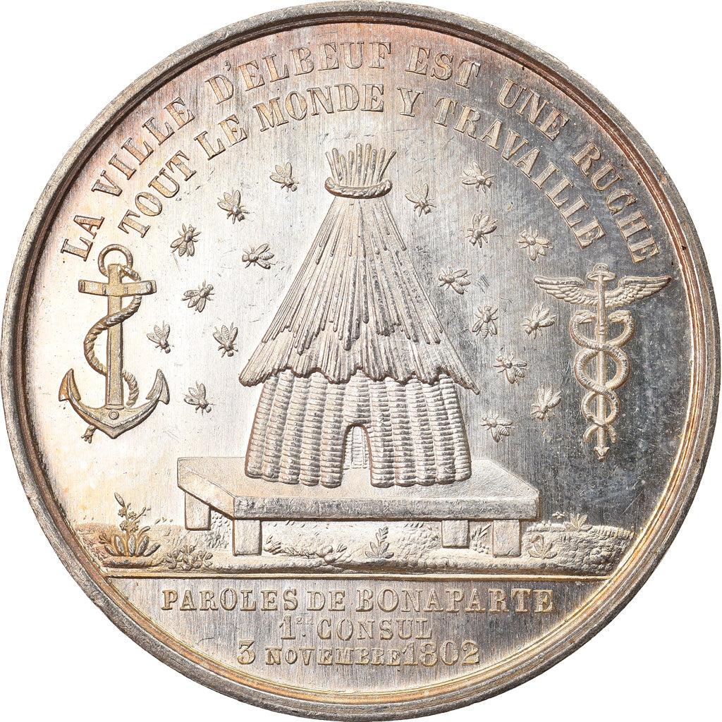 Francia, Token, Chambre de Commerce d'Elbeuf, 1861, Lecomte, SPL, Argento