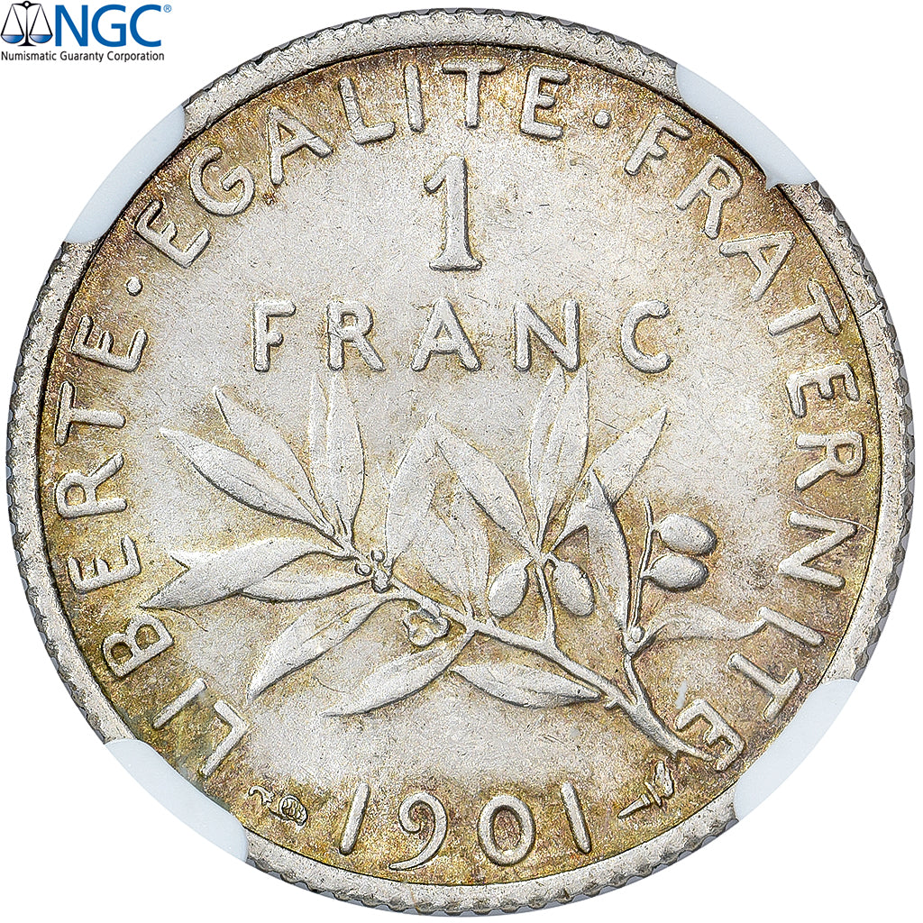 France, 1 Franc, Semeuse, 1901, Paris, Silver, NGC, MS63, Gadoury:467, KM:844.1