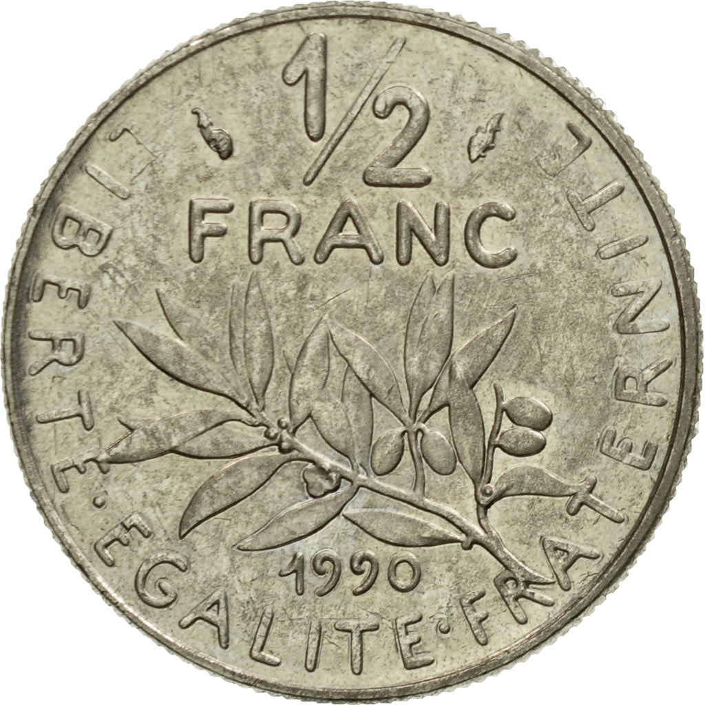 Monnaie, France, Semeuse, 1/2 Franc, 1990, Paris, FDC, Nickel, Gadoury:429